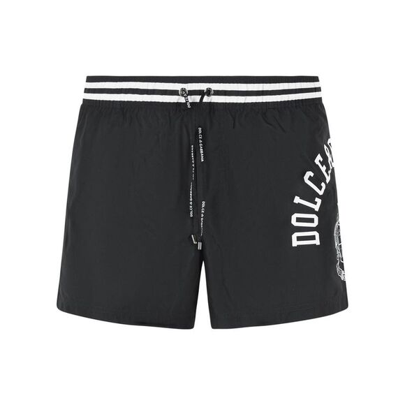 Dolce & Gabbana Black Polyester Swimsuit Men